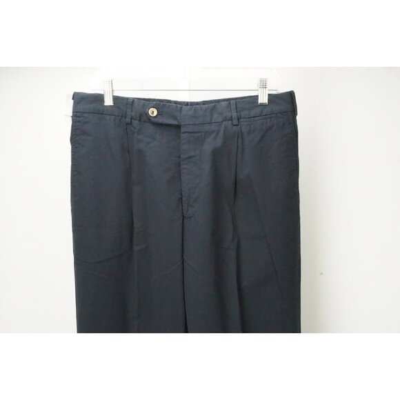 Burberry London Navy Blue 100% Cotton Mens Pants Trousers Sz 48 EU NEW